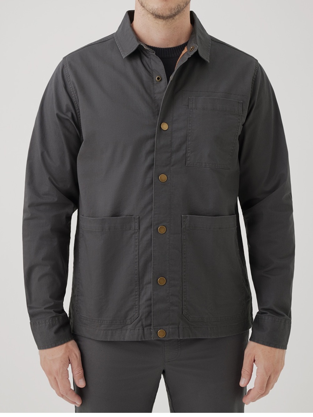 Pact Canvas Flannel Lined Jacket Gray Small